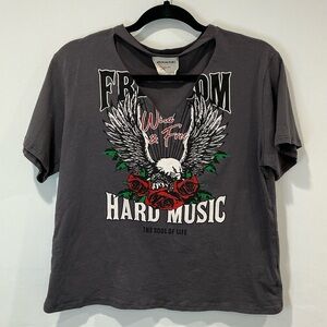 American Rebel Freedom Eagle Roses Hard Music The Soul of Life Tee
